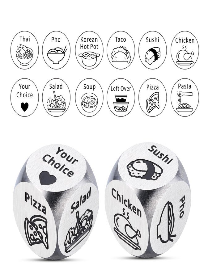 TI-EDC Couple Steel Gifts for Women Men, Anniversary Tin Gift for Him Her, Mens Basket Stuffers, Food Decision Dice Gifts for Couples Wife Husband White Elephant Santa Exchange Dice - Image 2